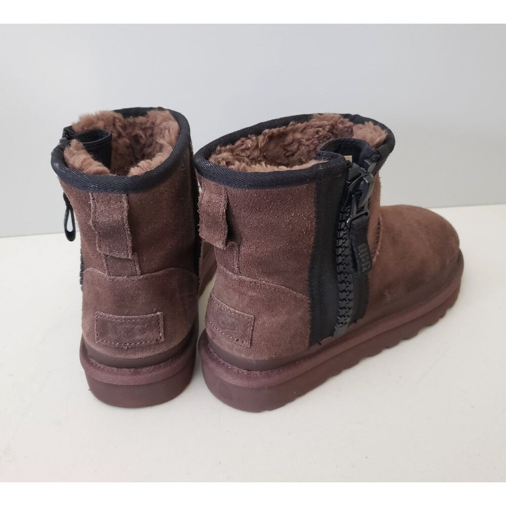UGG Classic Mini Zipper Tape Logo Boots Size 6 37 - Picture 2 of 6